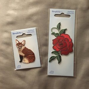 BOGO🤍Iron On Appliqués: Rose and Fox NEW